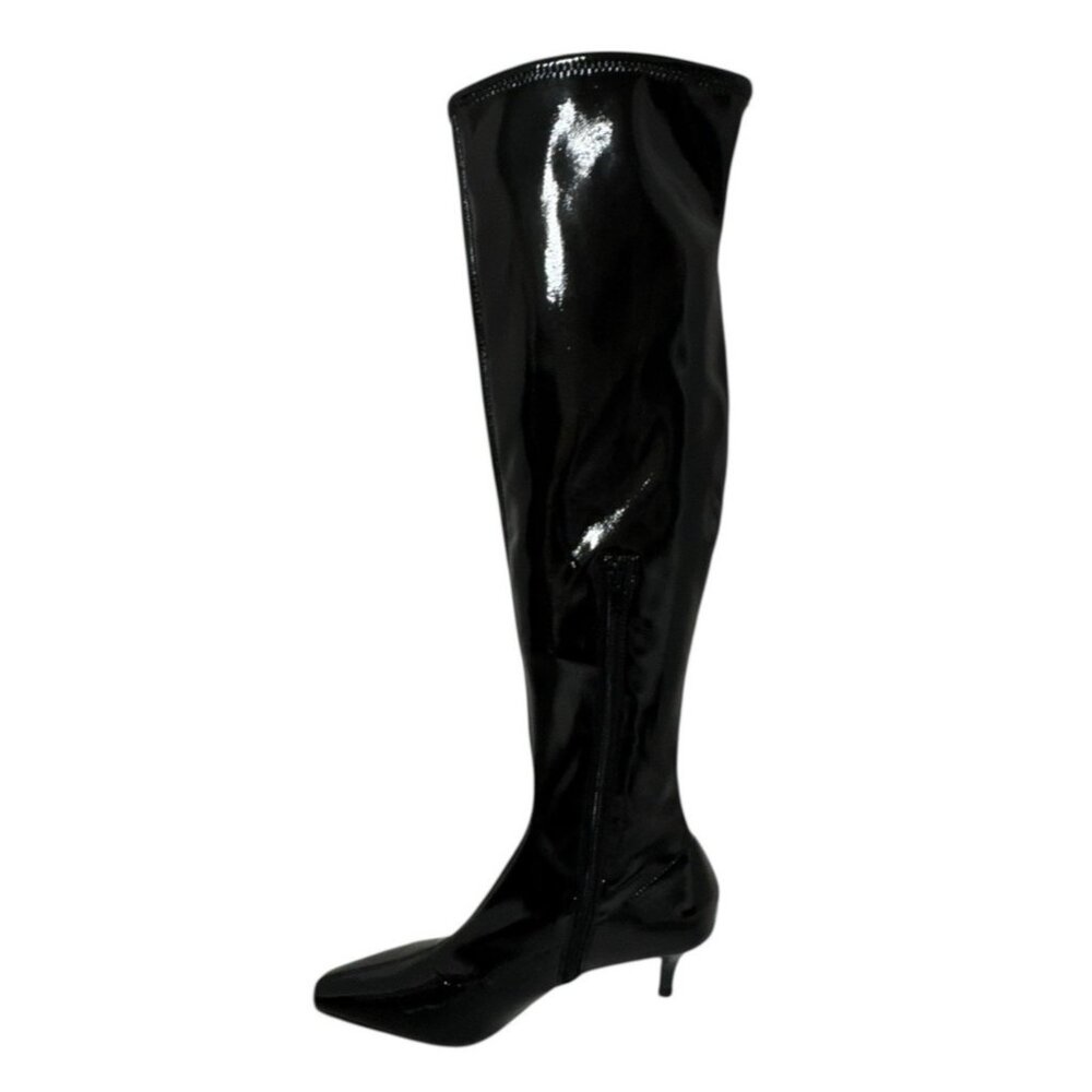 Abound Thigh-High Boots Women's 7.5 Faux Patent Leather Black NWOB